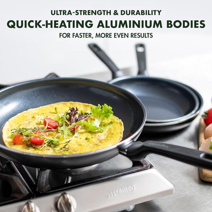 GreenPan Memphis Bratpfannen-Set (20 cm, 24 cm & 28 cm), gesunde keramische Antihaftbeschichtung, PF