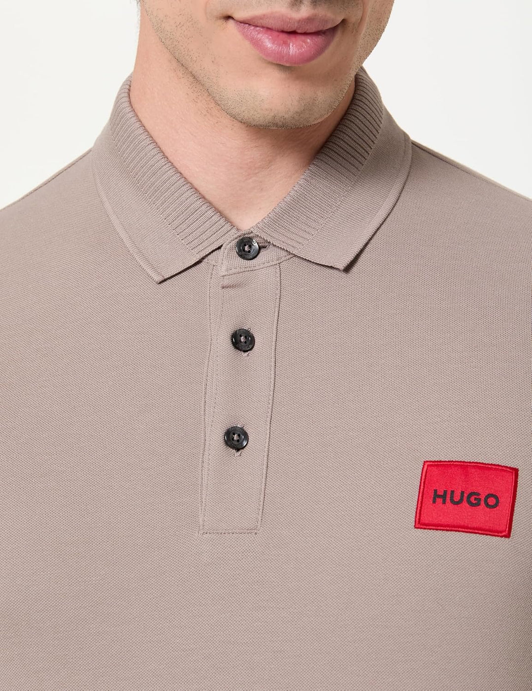 HUGO Herren Dereso222 Slim-Fit Poloshirt aus Baumwoll-Piqué mit Logo-Label S Light/Pastel Brown 237,