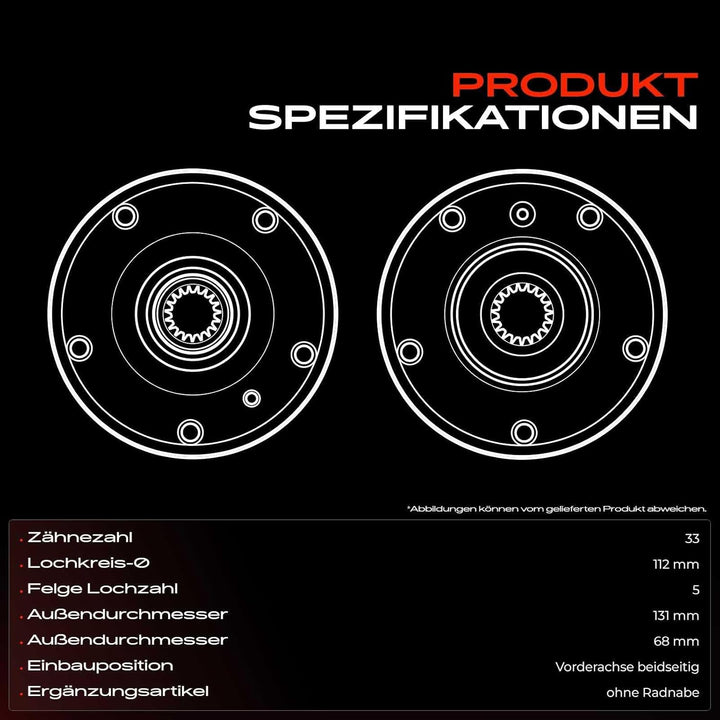 Frankberg 2x Radlagersatz Vorderachse Kompatibel mit A4 8D2 B5 1.6L-1.9L 1994-2000 Pas.sat 3B2 1.6L-