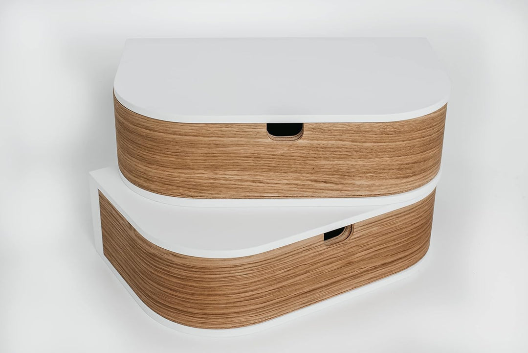 Valiai Schweberegal mit Schublade – Hängendes Wandregal Holz – Hängende kleine Wandregale mit Schubl