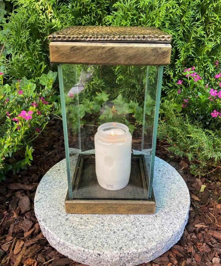 Grablampe Grablicht Grabkerze 24 cm H. ! - Neue Model Grablicht Kerze Grabdekoration Grabschmuck inc