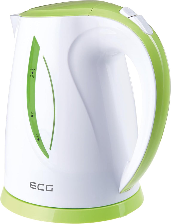 ECG RK 1758 Green, Wasserkocher, 1,7 Liter, Grün-weiss, Plastik, 1.7 liters