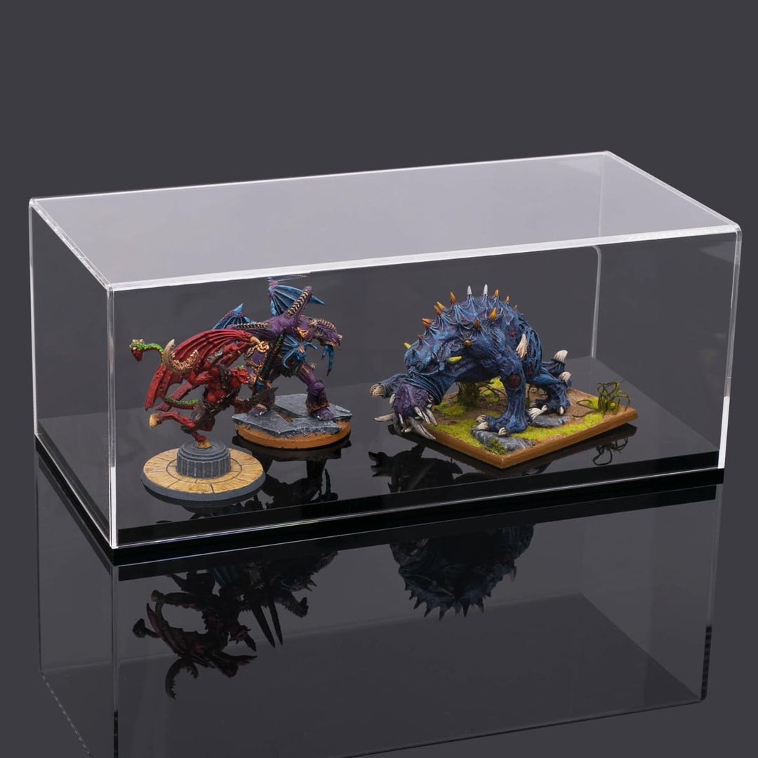 HMF 46812 Acryl Vitrine / Schaukasten für Modellautos, Figuren | 20 x 20 x 38 cm | Transparent 38 cm
