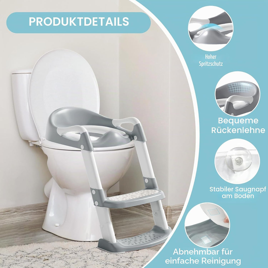 COOSEYA Toilettensitz Kinder, Toilettensitze für Jungen Mädchen, Kinder Toilettensitz mit Treppe,WC
