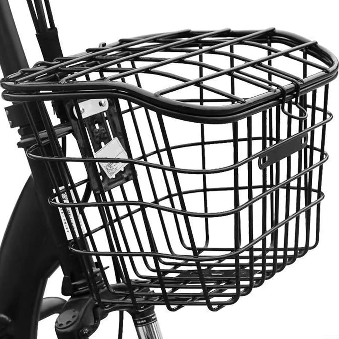 Fahrradkorb Feste Halterung, Frontkorbzubehör, schwarzes Metall, Gepäckträgerhalterung, 5 kg Tragkra