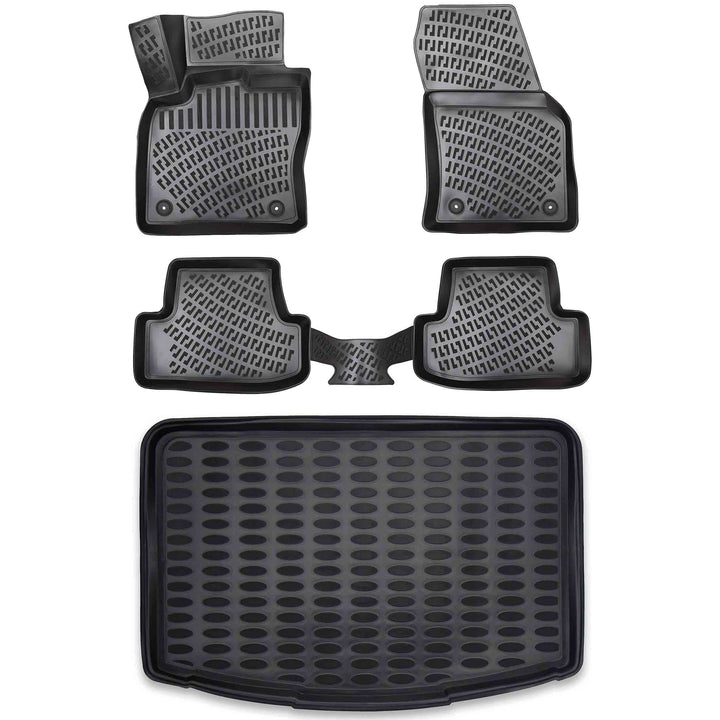 ELMASLINE Gummimatten & Kofferraumwanne Set für VW Passat B6 2005-2010 Limousine | Extra hoher 5cm R