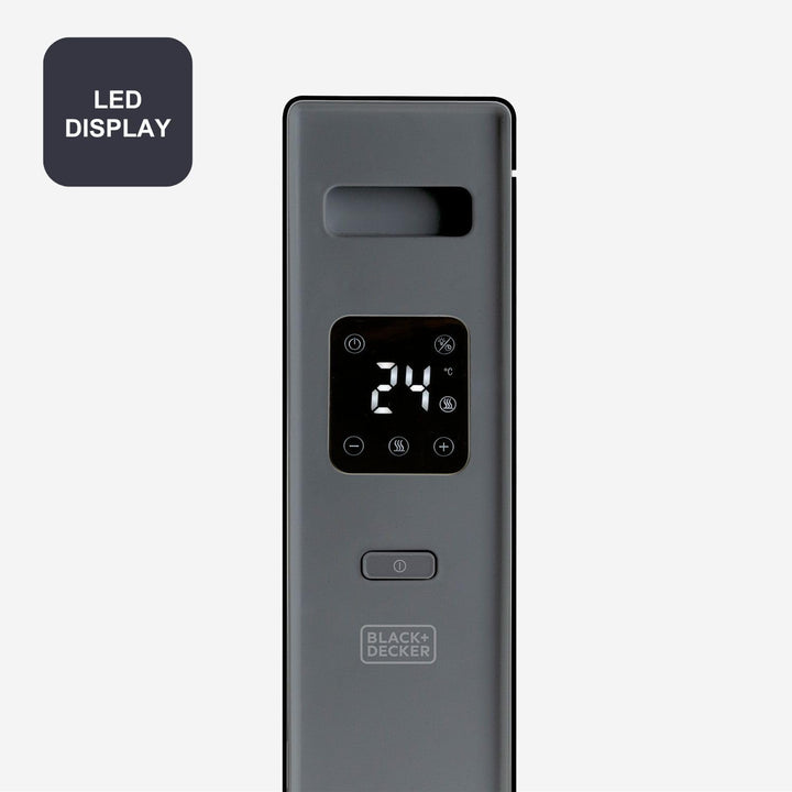 BLACK+DECKER BXCSH2001E - Konvektor, Heizung, Lüftung, 2000W, LED-Anzeige, 2 Leistungsstufen, Timer,