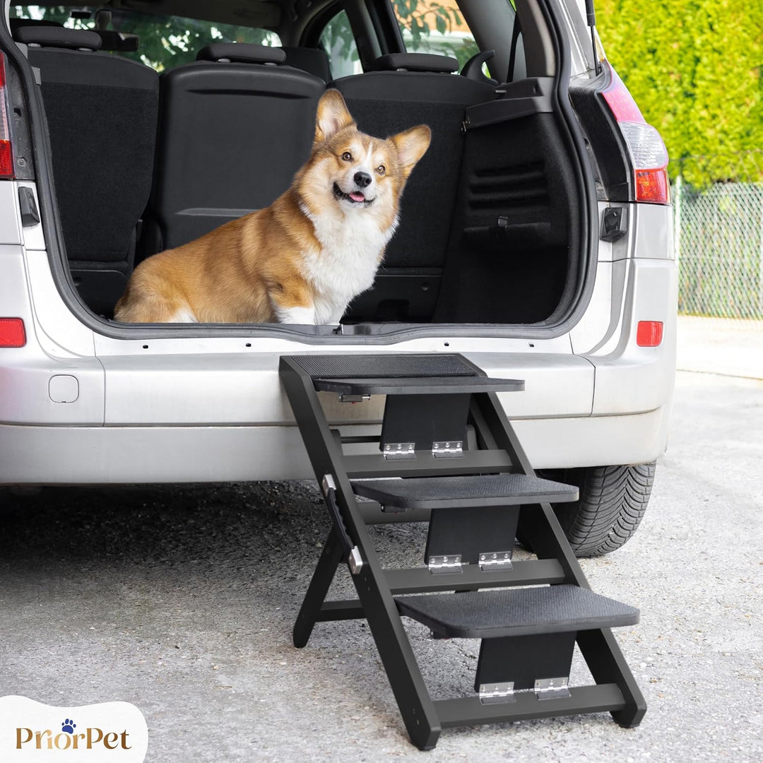 Hundetreppe für Bett & Sofa 2-in-1 Rampe - höhenverstellbare Hunderampe für Couch 18-50 cm - leicht