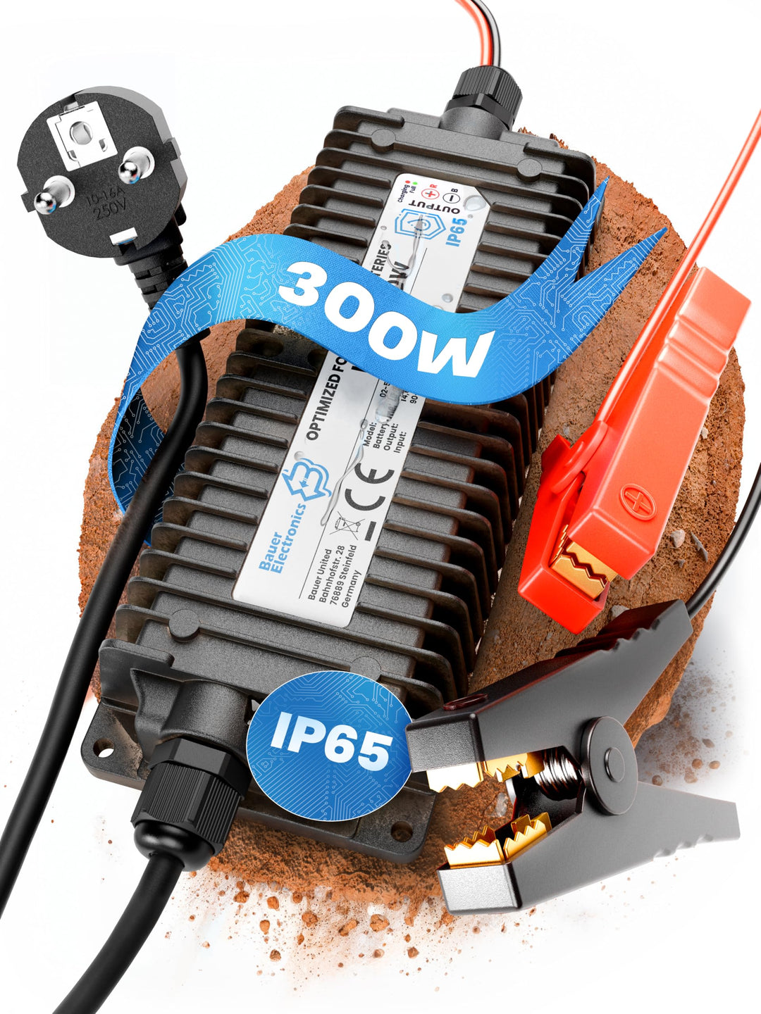 48V Batterie-Ladegerät LiFePO4 58,4V 5A 300W | Optimiert für Lithium-Eisenphosphat-Akku | Auto-Batte