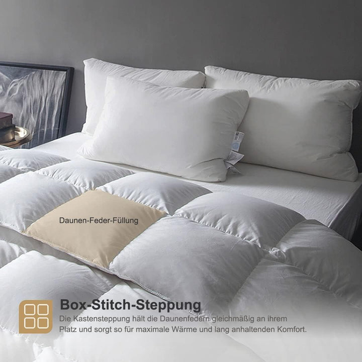 DWR Daunendecke 135 x 200 cm Winter Warme Bettdecke 135 x 200 cm, 100% Bio-Baumwolle, Winterdecke au