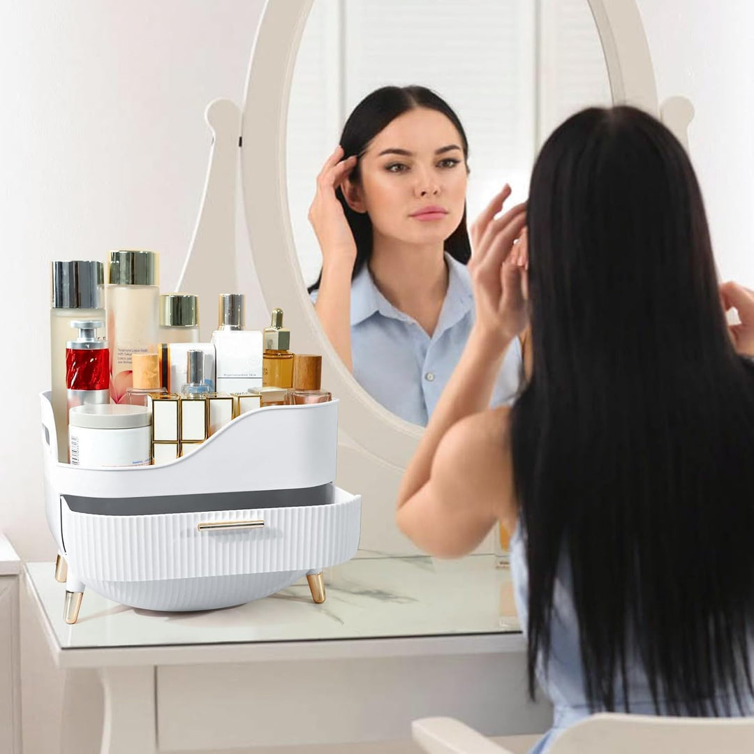 Makeup-Organizer mit Schubladen, Grosse Kosmetik-Aufbewahrung für Schminktisch, Kosmetik-Vitrine mit