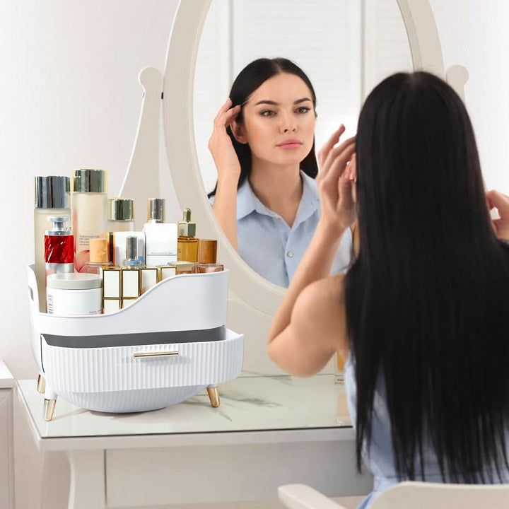 Makeup-Organizer mit Schubladen, Grosse Kosmetik-Aufbewahrung für Schminktisch, Kosmetik-Vitrine mit