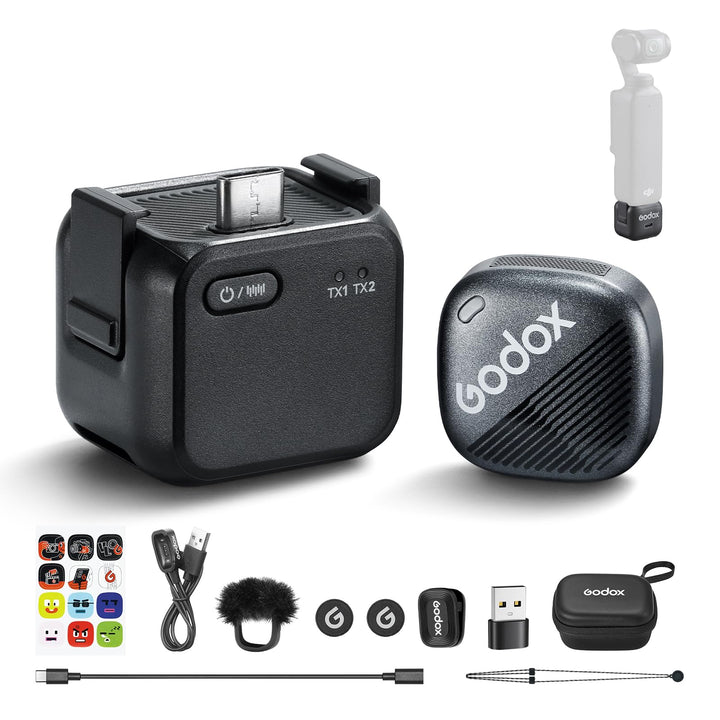 Godox Cube-OP3 Funk- Mikrofone, 48kHz/24bit Hi-Res Audio, Dual-Mode Rauschunterdrückung, 2.4G Wirele