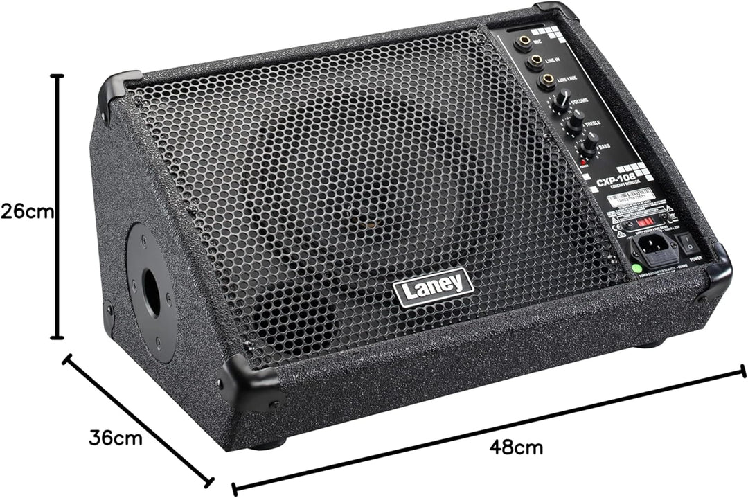Laney CONCEPT Series CXP-108 - Active Stage Monitor - 80W - 8 inch Coaxial Woofer,Black Active 80W,