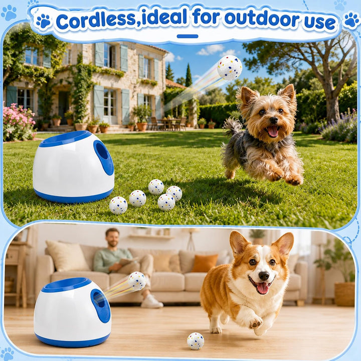 Automatische Ballwurfmaschine Für Hunde, Ballwurfmaschine Hund mit 6 Tennisbällen, Interaktives Hund