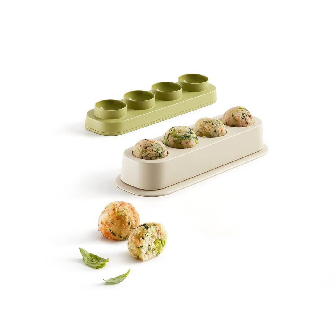 Lékué Veggie Balls mold. vegetarische Gemüsebällchen in Form von kleinen Bällchen, Grün