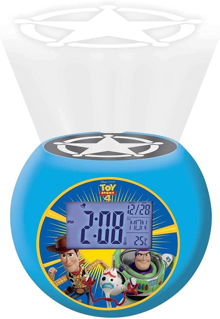 Lexibook Disney Toy Story Woody & Buzz Projektor-Radiowecker, Soundeffekte, Batterien, Blau, RL975TS