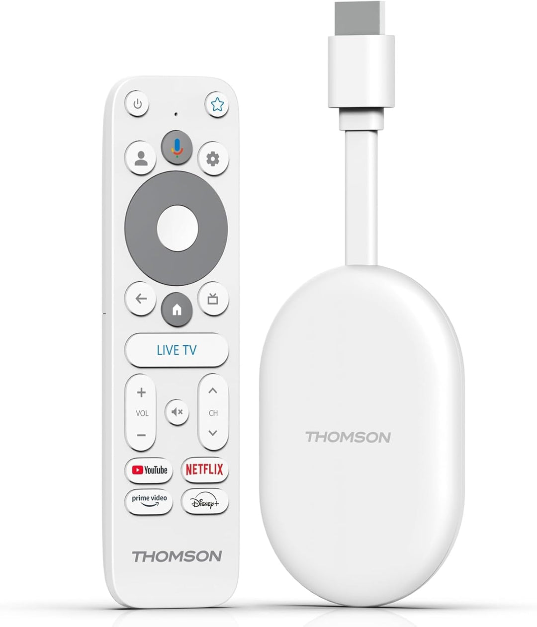 THOMSON Go Cast 150, Google TV, 4K UHD, Streaming Dongle, Sprachsteuerung, Voice Control, Google Cas