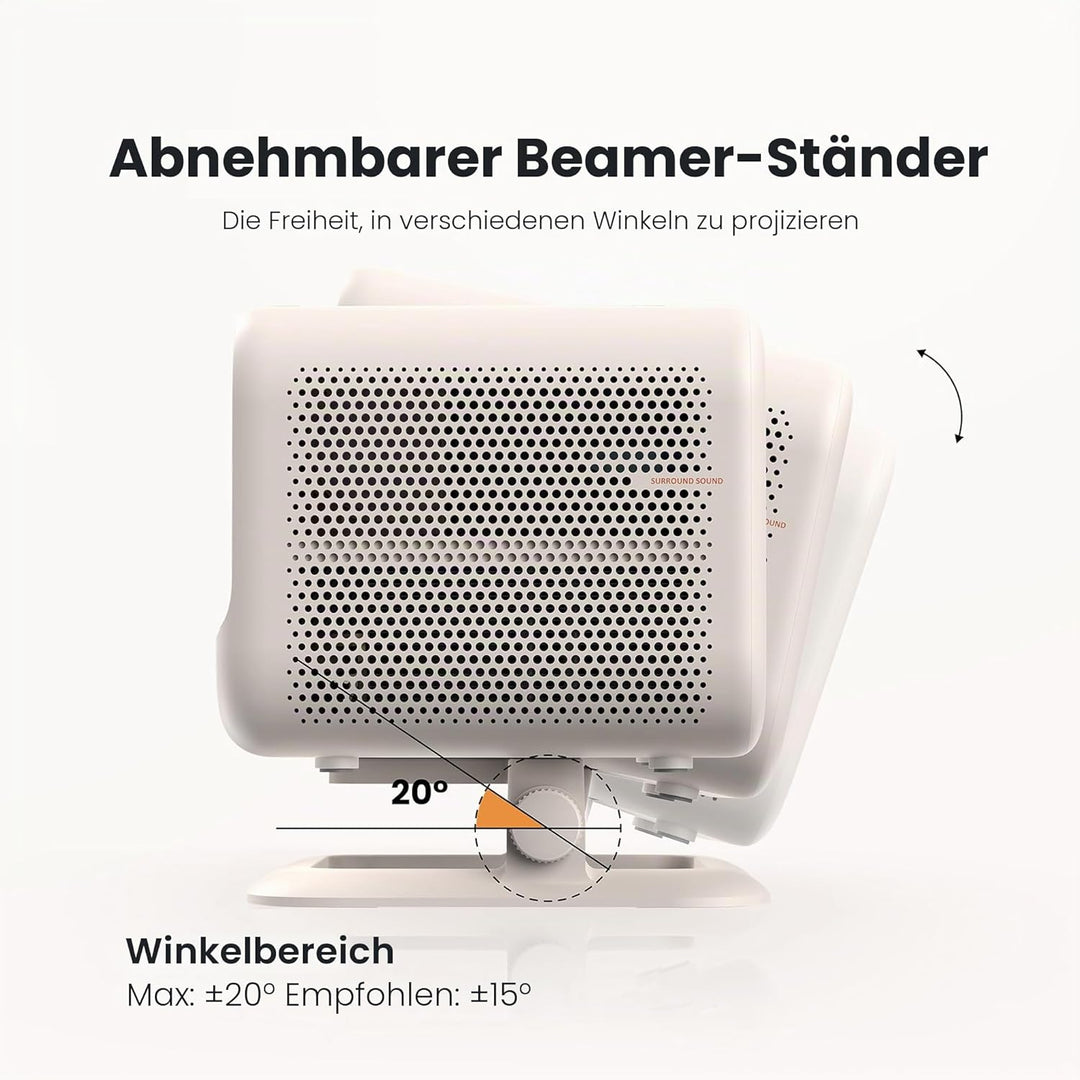 Yaber Tragbarer Aussenprojektor L2+ 4K WiFi6 und Bluetooth, Autofokus, integriertes Android-System,