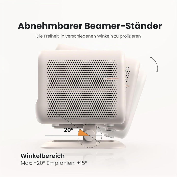 Yaber Tragbarer Aussenprojektor L2+ 4K WiFi6 und Bluetooth, Autofokus, integriertes Android-System,