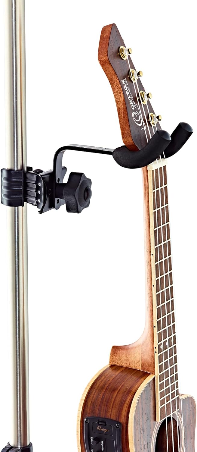 ORTEGA Ukulele-und Folkinstrumentehalter zur Montage am Stativ - schwarz (OMUH-BK)