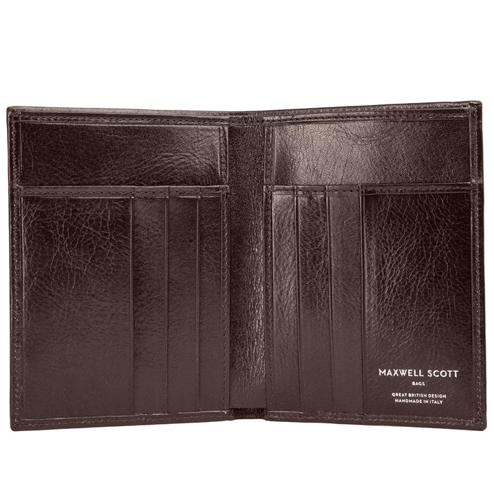 Maxwell Scott Hochwertige Herren Leder Brieftasche Salerno in Dunkelbraun, Dunkelbraun