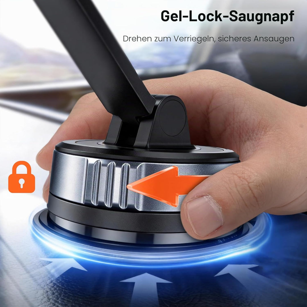 APPS2Car Handyhalterung Auto Saugnapf Dashboard, Gel-Lock Starke Saugkraft, Dual-Axis Dämpfungsarm V