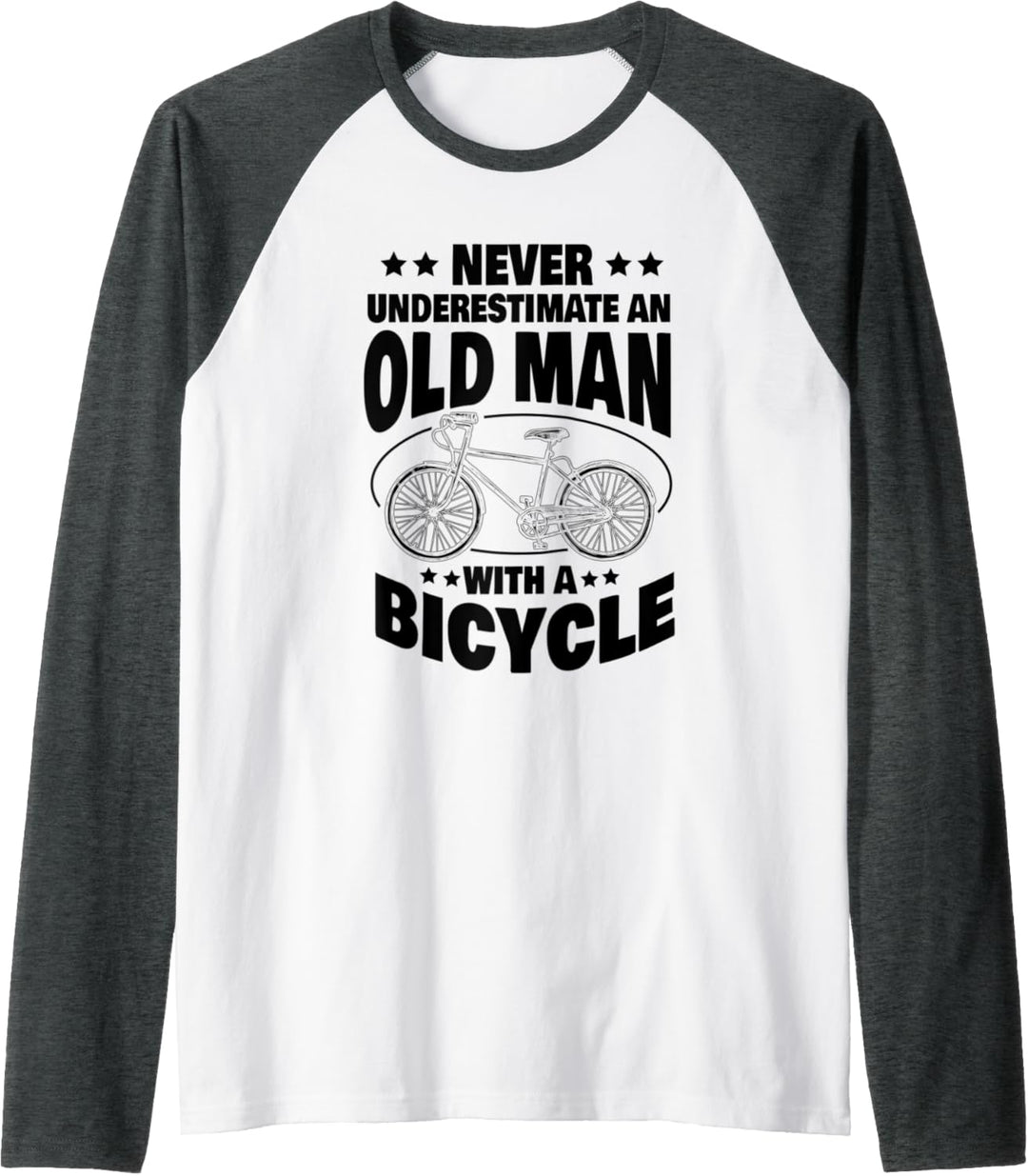 Herren Never Underestimate an Old Man with a Bicycle Cycling Dad Raglan