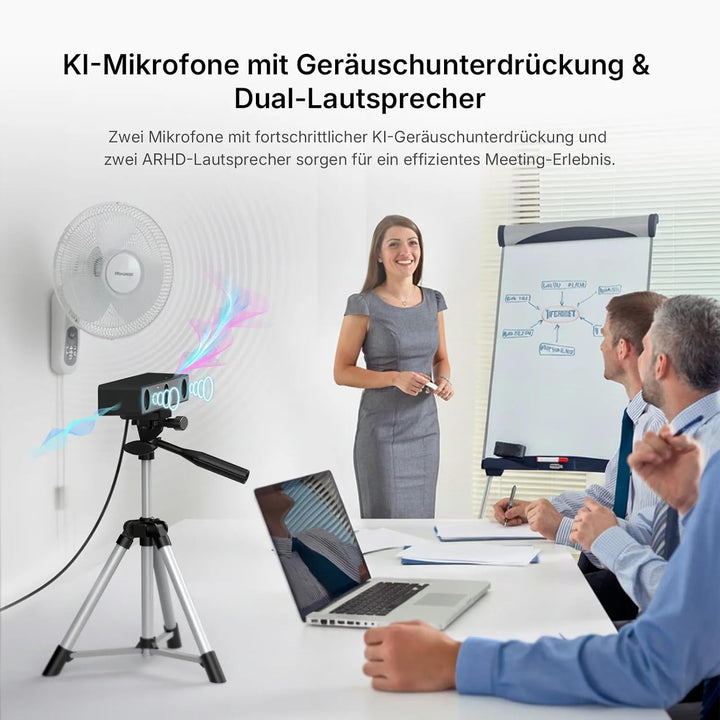 NEARITY V30S 4K Videokonferenzkamera mit Mikrofon, 120°-Sichtfeld/3-facher Digitalzoom, All-in-One-K