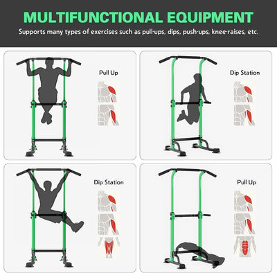 soges Dip-Station Kraftturm mit Klimmzugstange Multifunktions Krafttraining klimmzugturm,Ideal für H