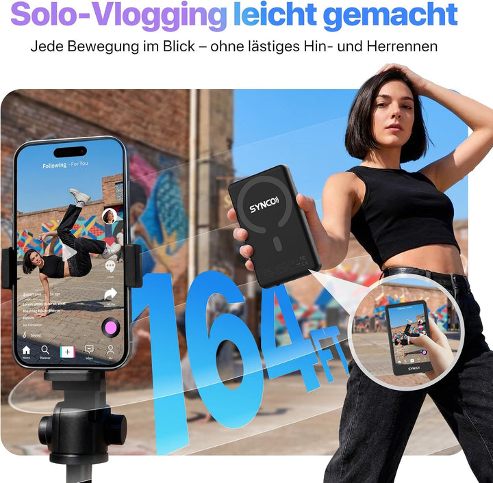 SYNCO XView Handy Selfie Monitor Touchscreen für iPhone 7-17(Schwarz), Schwarz