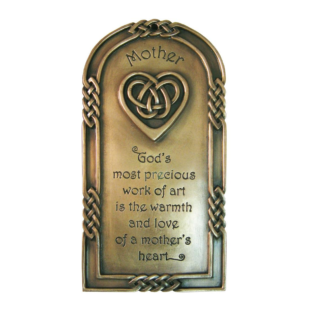 Bronzierte Wandtafel mit einem Segensspruch für Mütter, 21 x 13 cm