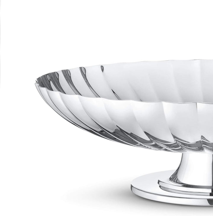 Georg Jensen Servierteller mit Standfuss, Edelstahl, Stainless Steel 28 x 28 x 8.5 cm