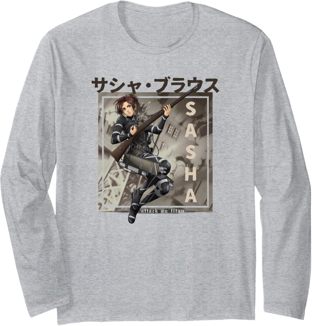 Attack on Titan Season 4 Sasha Kanji Langarmshirt
