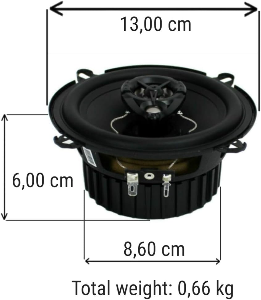 2 Lautsprecher RENEGADE RX52 2 Wege koaxial 5,25" 13,00 cm 130 mm Durchmesser 80 watt rms 160 watt m