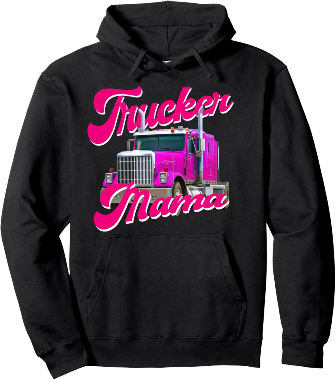 Trucker Mama LKW Fahrerin Roadtrain Fernfahrerin Damen Pullover Hoodie
