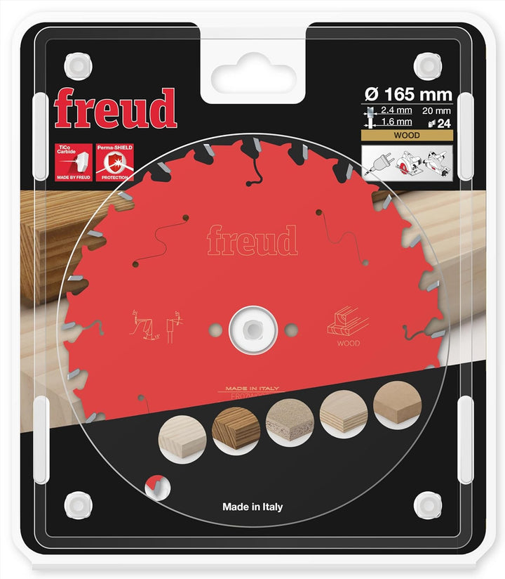 Freud AAA20200 Handkreissägeblatt Ø 165 2,4/1,6 AL20 Z24 BA 15° F03FS09688-FR07W003H
