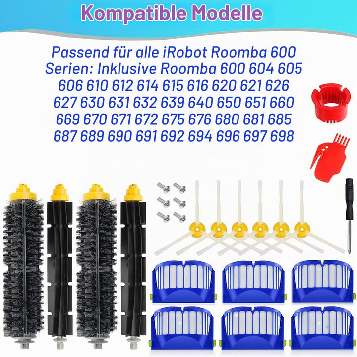 Ersatzteile für iRobot Roomba 600 Serie 604 605 606 610 612 614 615 616 620 621 626 627 630 631 632