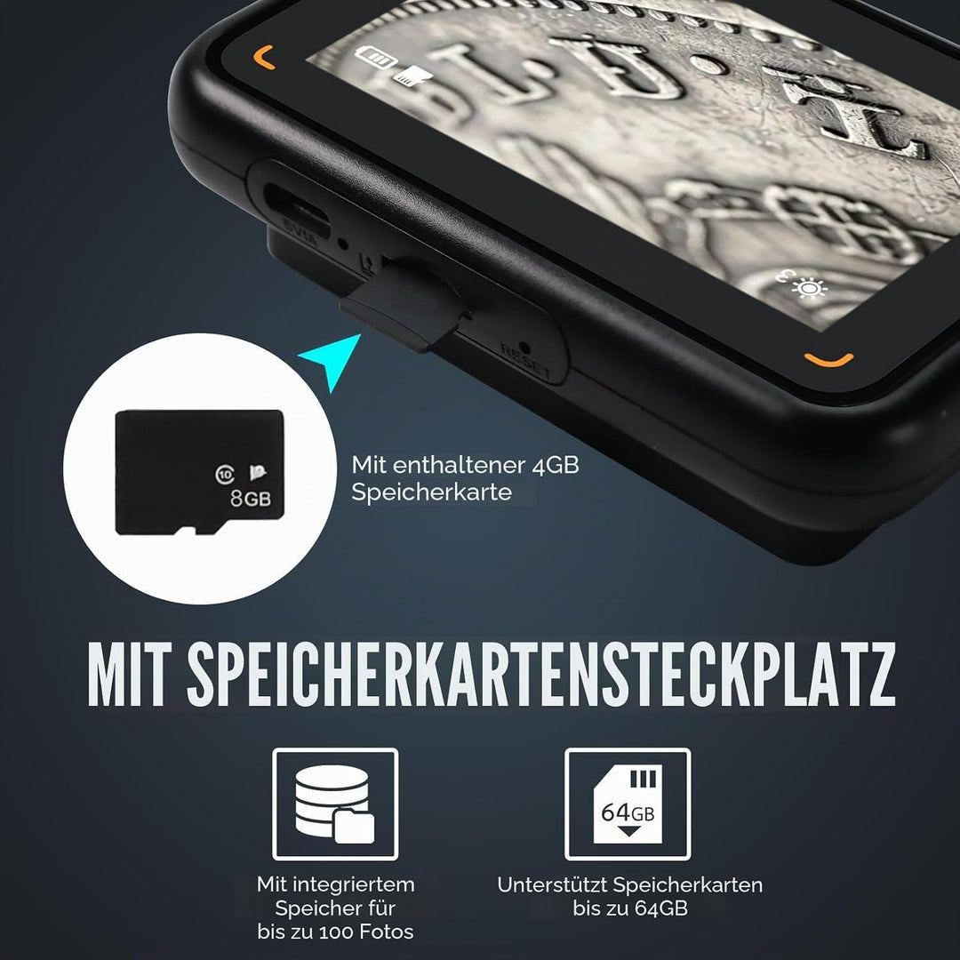 Digitales Mikroskop mit IPS-Bildschirm, Autofokus, USB-Lupe, 64 GB, Unterstützung für Münzen, Schmuc