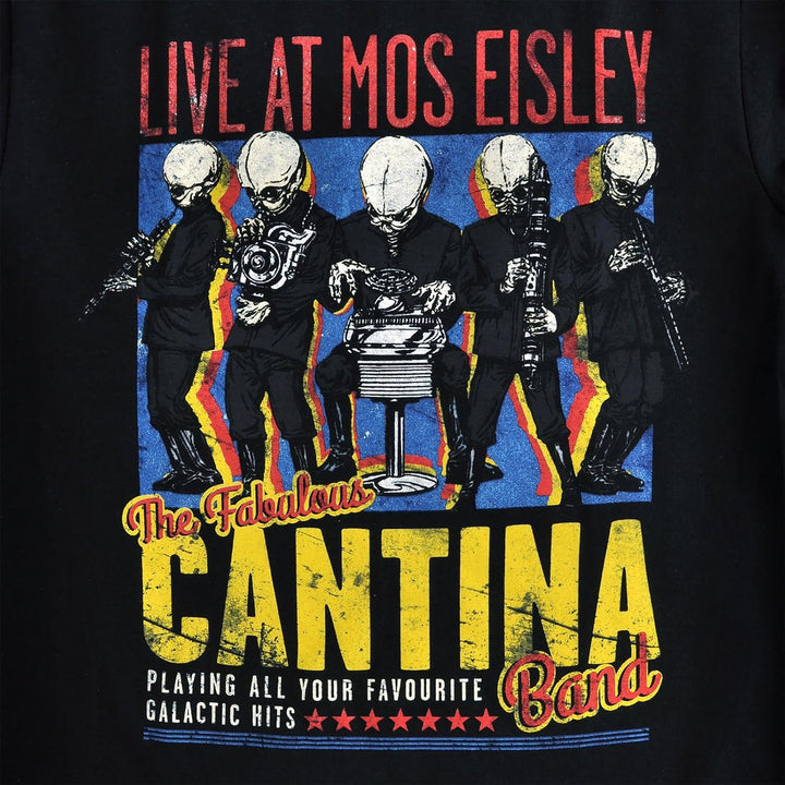 Elbenwald Cantina Band T-Shirt mit Frontprint und Tourdaten auf der Rückseite für Herren Damen Unise