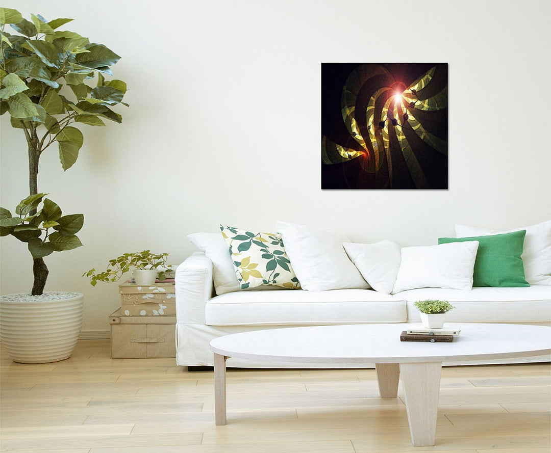 Paul Sinus Art Der Lichtblick - Abstrakt355_60x60cm Bild auf Leinwand Abstraktes Wandbild schwarz gr