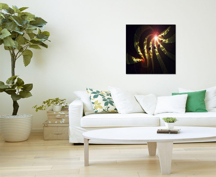 Paul Sinus Art Der Lichtblick - Abstrakt355_60x60cm Bild auf Leinwand Abstraktes Wandbild schwarz gr