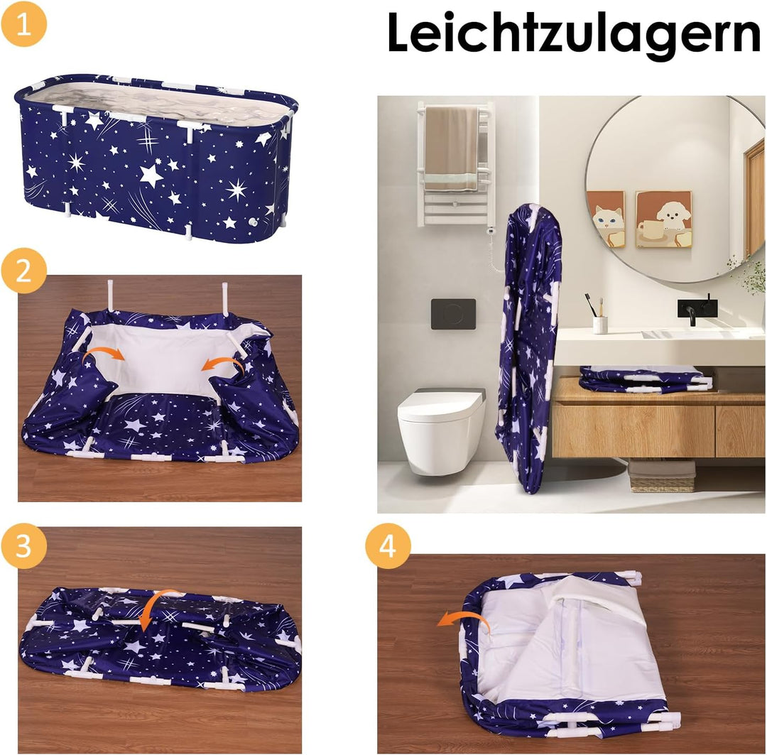 Badewanne Zusammenklappbare Badewanne Ideale Familienbadewanne Gartenpool für Kinder Leicht zu monti