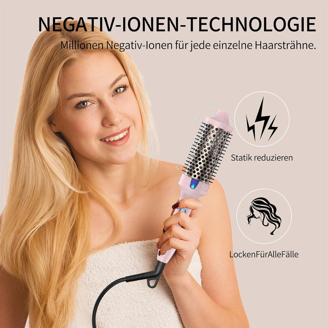 K&K Thermobürste Keratin Thermal Brush Protect Beheiztes Fass Heisse Haarbürste, Ionisch Glatt Schei