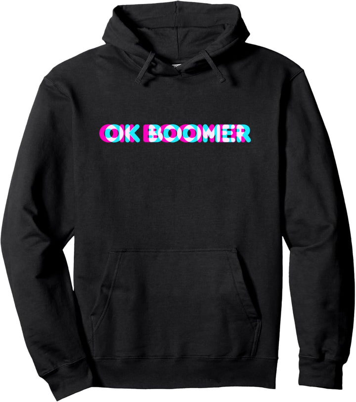 OK Boomer Meme Anaglyphen Farben Trendy Spruch Pullover Hoodie
