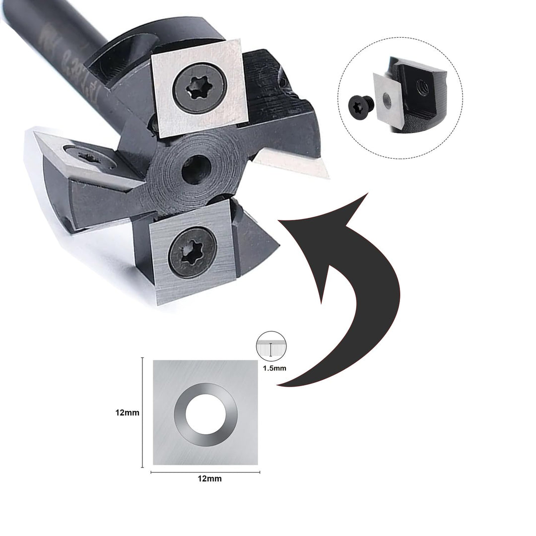 glryd Hartmetall-Wendeplatten, Wendeplatten Wendemesser 10 Stück Ersatzklingen, 12x12x1,5 mm, 35°, V