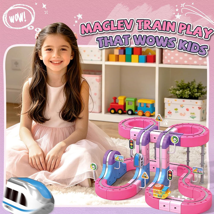 YESHIN Clickrail Electric Train Set, DIY Zugstrecken-Set mit Schwerkraft Defying 3D-Layouts, Motoris