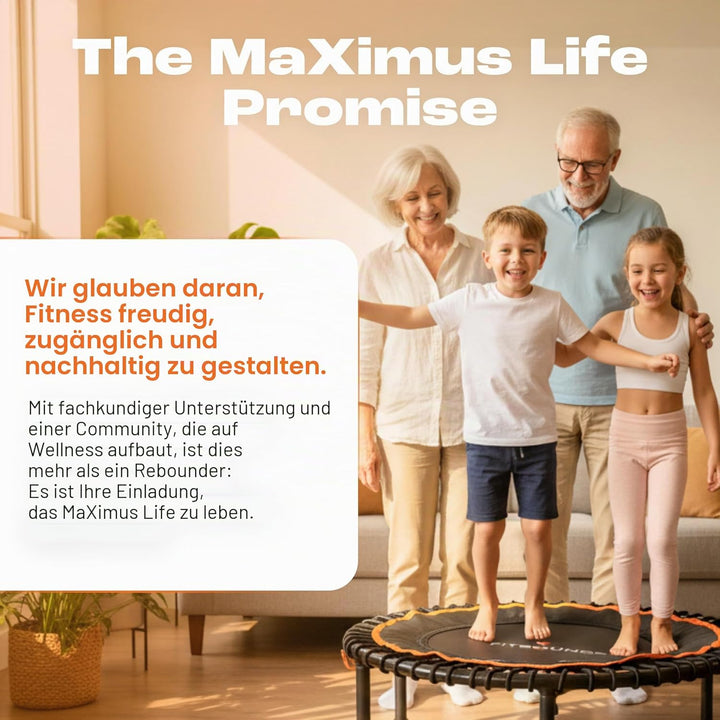 MXL Fit Bounce Pro Bungee-Rebounder mit T-Griff – Premium-Indoor-Mini-Trampolin für Erwachsene und K