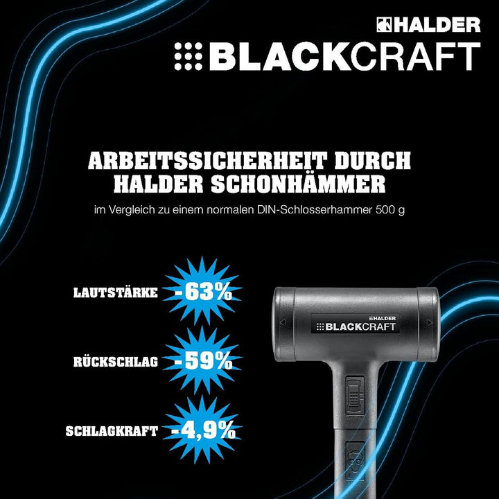 HALDER BLACKCRAFT-Aktionsbox KFZ, BLACKCRAFT-Schonhammer D60 plus Magnethalter | 3379s004