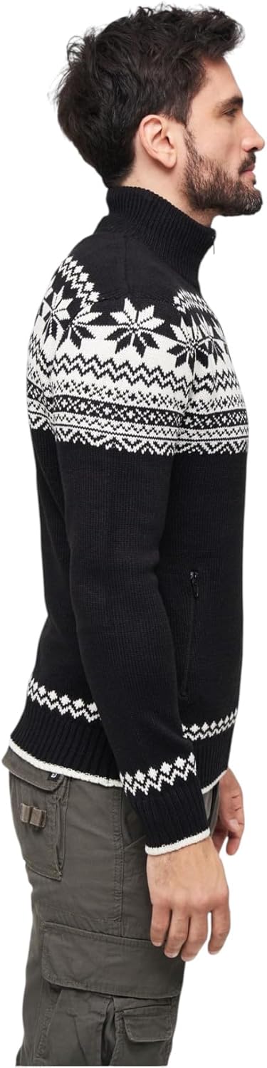 Brandit Herren Norwegian Cardigan Strickjacke (1er Pack) 3XL Schwarz, 3XL Schwarz